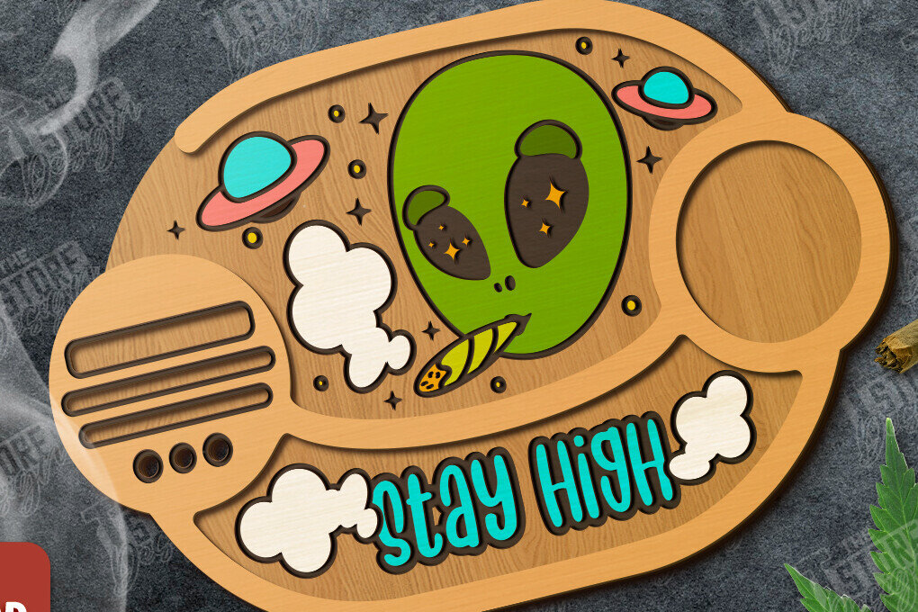 Σετ των 2 Intra απο ξύλο plywood 3mm-4mm πάχος – Κοπή λέιζερ κυλιόμενου δίσκου | Tobacco Rolling Δίασταση  20x20 cm INTRAFABR-120363324