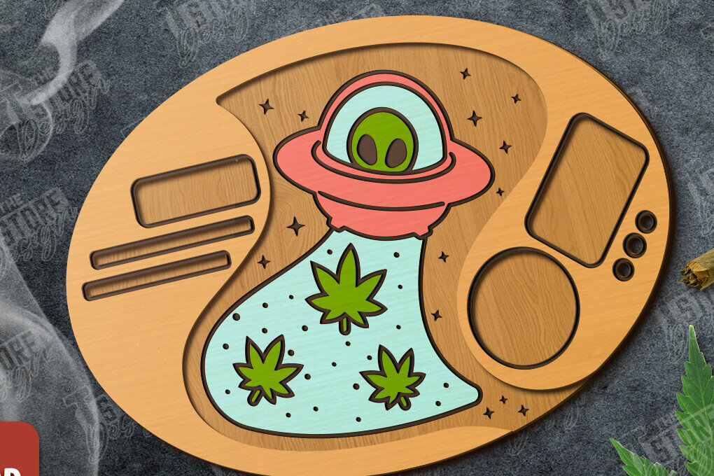 Σετ των 2 Intra απο ξύλο plywood 3mm-4mm πάχος – Κοπή λέιζερ κυλιόμενου δίσκου | Tobacco Rolling Δίασταση  20x20 cm INTRAFABR-120560026