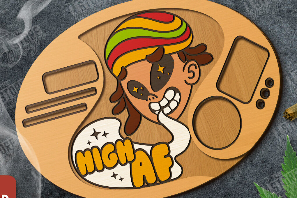 Σετ των 2 Intra απο ξύλο plywood 3mm-4mm πάχος – Κοπή λέιζερ κυλιόμενου δίσκου | Tobacco Rolling Δίασταση  20x20 cm INTRAFABR-120363323