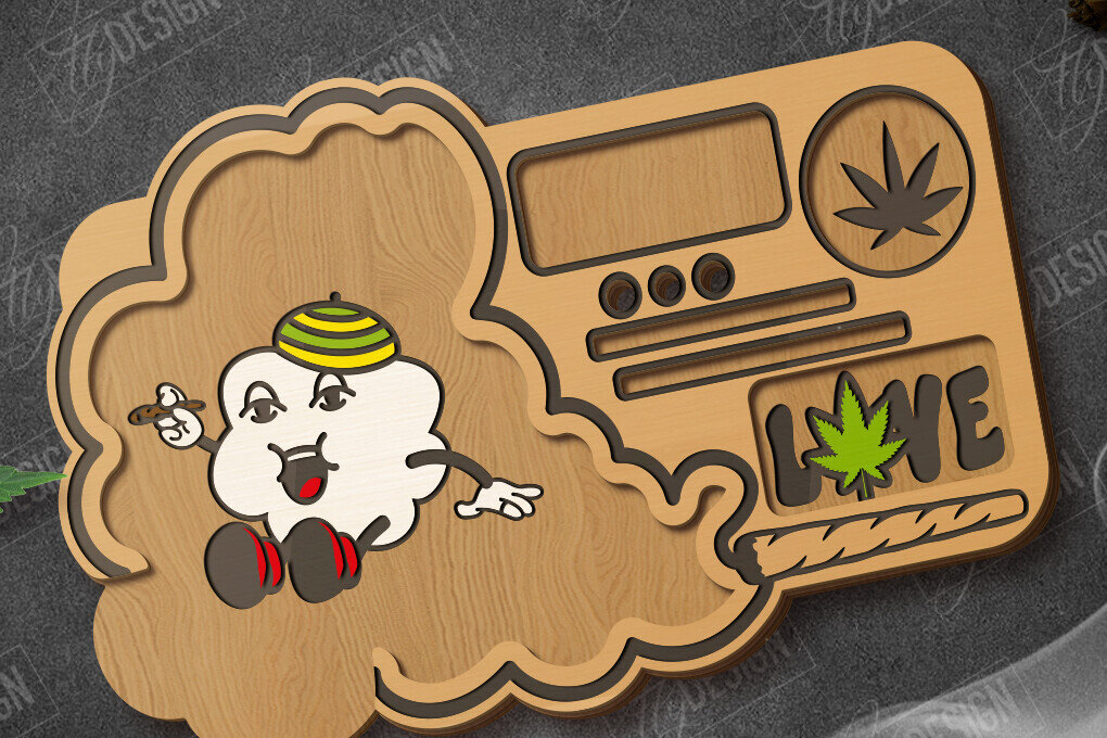 Σετ των 2 Intra απο ξύλο plywood 3mm-4mm πάχος – Κυλιόμενος δίσκος | Tobacco Rolling | Καπνός Δίασταση  20x20 cm INTRAFABR-119133785