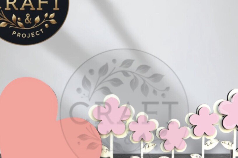 Σετ των 2 Intra απο ξύλο plywood 3mm-4mm πάχος – Ρομαντικός κήπος λουλουδιών με Heart-Laser Δίασταση  20x20 cm INTRAFABR-118694022