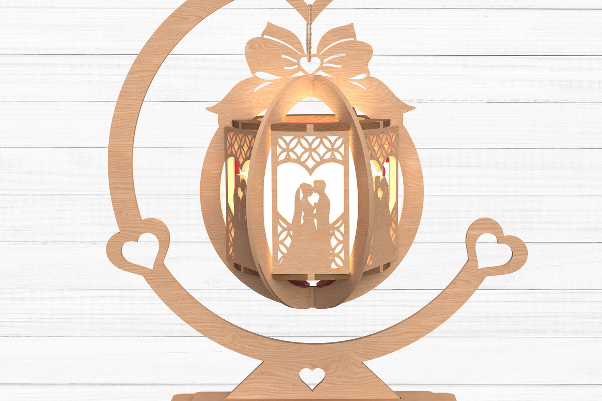 Σετ των 2 Intra απο ξύλο plywood 3mm-4mm πάχος – Romantic Heart 3d Δίασταση  20x20 cm INTRAFABR-112747521