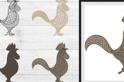 Σετ των 2 Intra απο ξύλο plywood 3mm-4mm πάχος – Κόκκορας Δίασταση  20x20 cm INTRAFABR-30272505