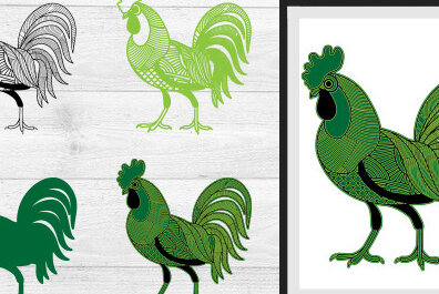 Σετ των 2 Intra απο ξύλο plywood 3mm-4mm πάχος – Κόκκορας Δίασταση  20x20 cm INTRAFABR-30272527