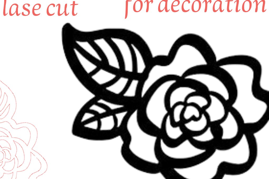 Σετ των 2 Intra απο ξύλο plywood 3mm-4mm πάχος – Κοπή με λέιζερ τριαντάφυλλο και φύλλων Δίασταση  20x20 cm INTRAFABR-91379283