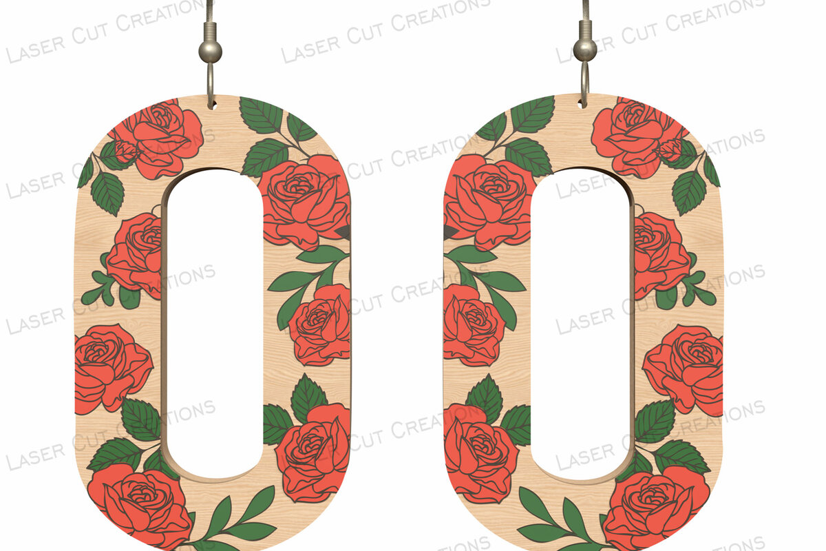 Σετ των 3 Intra απο ξύλο plywood 3mm-4mm πάχος – Σκουλαρίκια Rose Arch Δίασταση  5x5 cm INTRAFABR-124514553