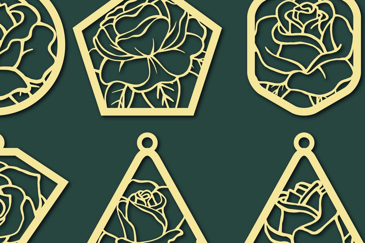 Σετ των 3 Intra απο ξύλο plywood 3mm-4mm πάχος – Σκουλαρίκι τριαντάφυλλο Πακέτο κοπής με λέιζερ Δίασταση  5x5 cm INTRAFABR-65522203