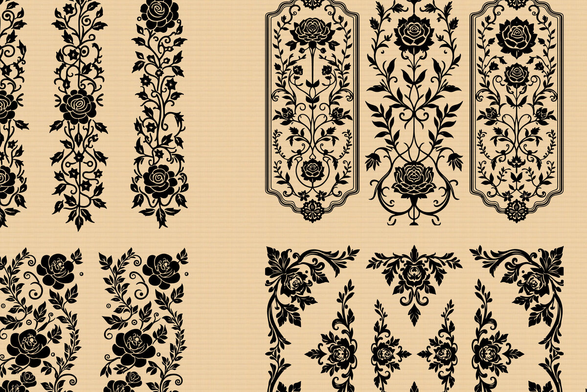 Σετ των 2 Intra απο ξύλο plywood 3mm-4mm πάχος – Rose Floral Δίασταση  20x20 cm INTRAFABR-123829558