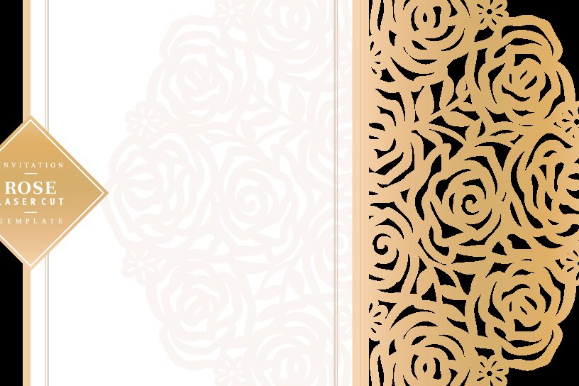 Σετ των 2 Intra απο ξύλο plywood 3mm-4mm πάχος – Rose, Minimalist Floral Laser Δίασταση  20x20 cm INTRAFABR-90337979