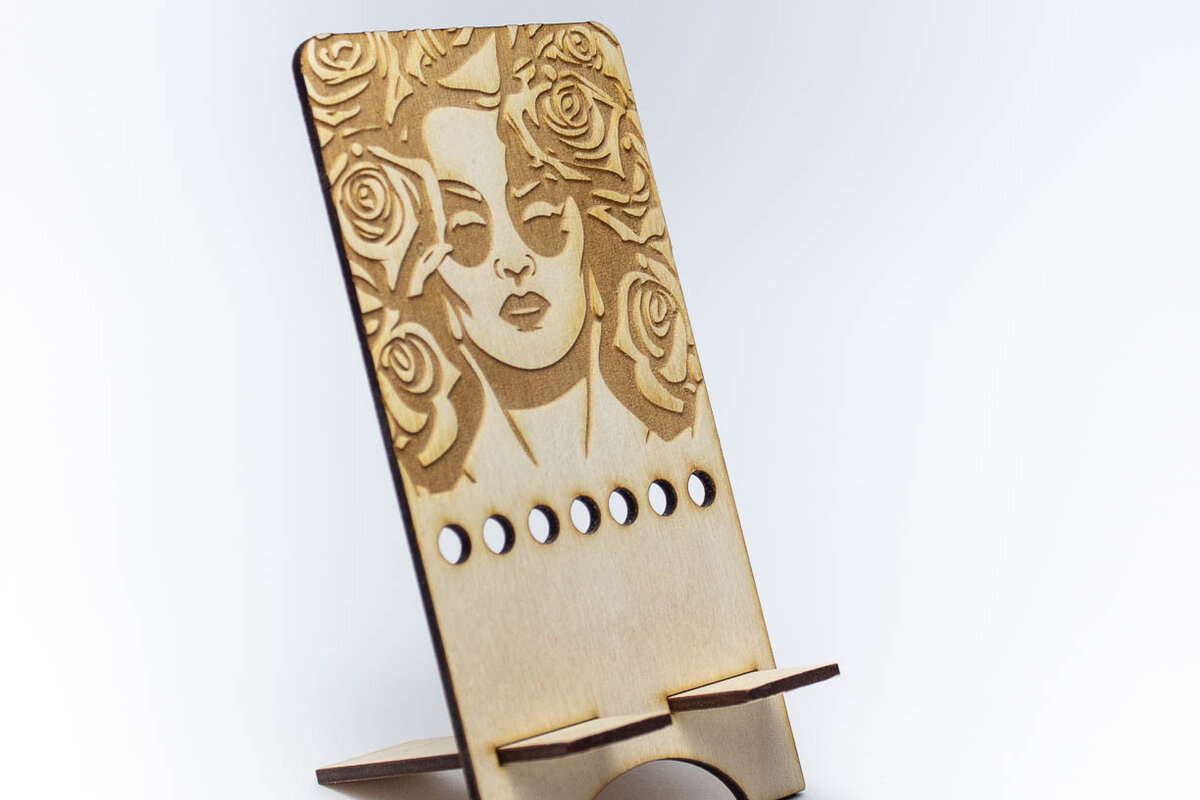 Σετ των 2 Intra απο ξύλο plywood 3mm-4mm πάχος – Rose Phone Stand Δίασταση  20x20 cm INTRAFABR-68728280