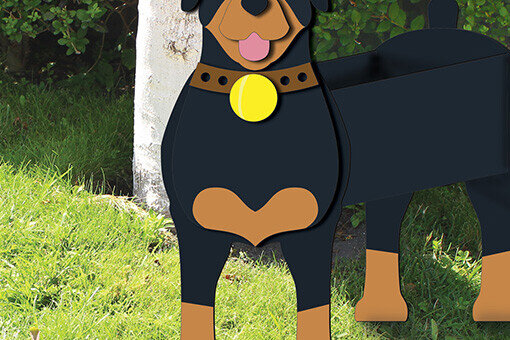 Σετ των 2 Intra απο ξύλο plywood 3mm-4mm πάχος – Rottweiler Planter Dog Pot Holder Plant Δίασταση  20x20 cm INTRAFABR-103589076