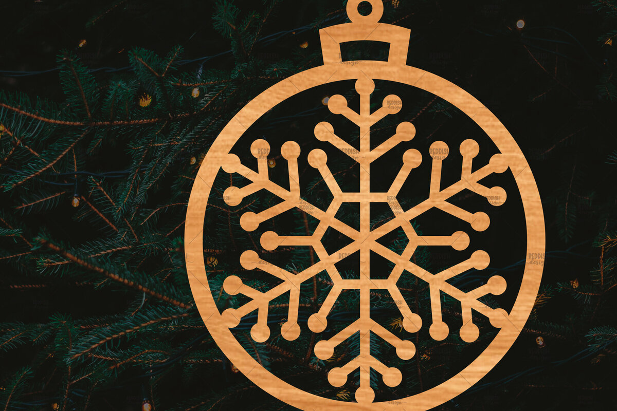 Σετ των 2 Intra απο ξύλο plywood 3mm-4mm πάχος – Στρογγυλό Χριστουγεννιάτικο Στολίδι Δίασταση  20x20 cm INTRAFABR-106941496