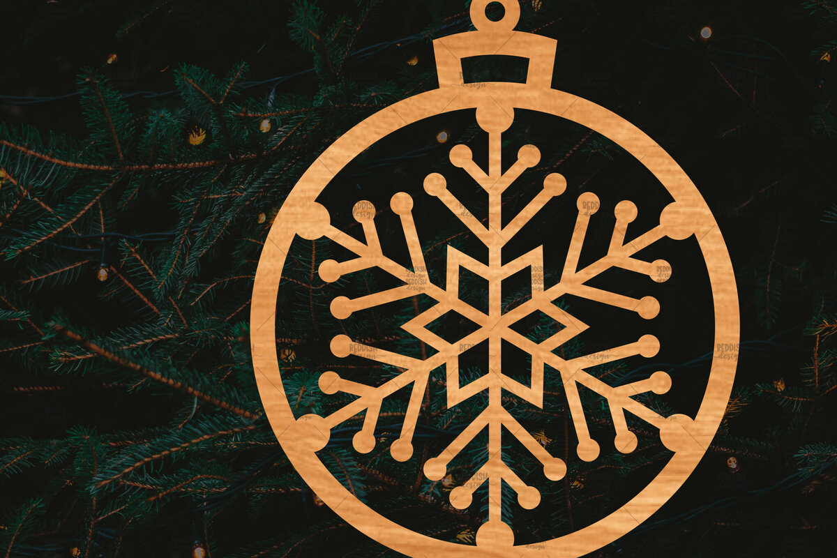 Σετ των 2 Intra απο ξύλο plywood 3mm-4mm πάχος – Στρογγυλό Χριστουγεννιάτικο Στολίδι Δίασταση  20x20 cm INTRAFABR-106941605