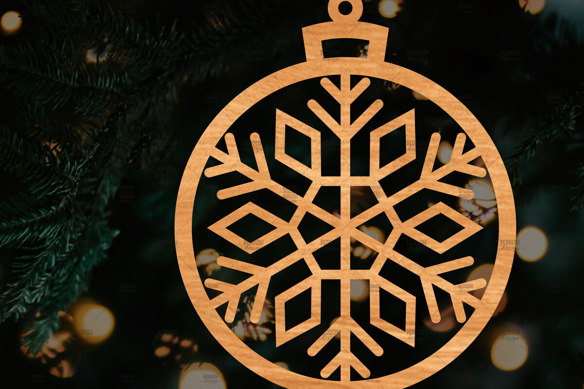 Σετ των 2 Intra απο ξύλο plywood 3mm-4mm πάχος – Στρογγυλό Χριστουγεννιάτικο Στολίδι Δίασταση  20x20 cm INTRAFABR-106942104