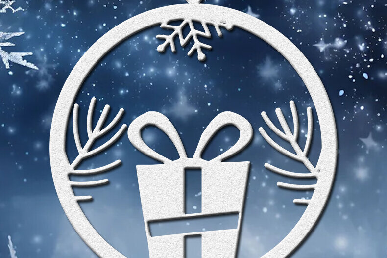 Σετ των 2 Intra απο ξύλο plywood 3mm-4mm πάχος – Στρογγυλό χριστουγεννιάτικο στολίδι Circuit Δίασταση  20x20 cm INTRAFABR-86061088