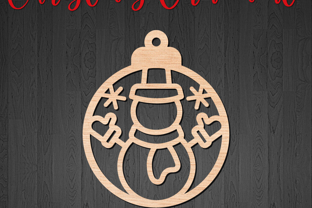 Σετ των 2 Intra απο ξύλο plywood 3mm-4mm πάχος – Στρογγυλό χριστουγεννιάτικο στολίδι με χιονάνθρωπο Δίασταση  20x20 cm INTRAFABR-108050329