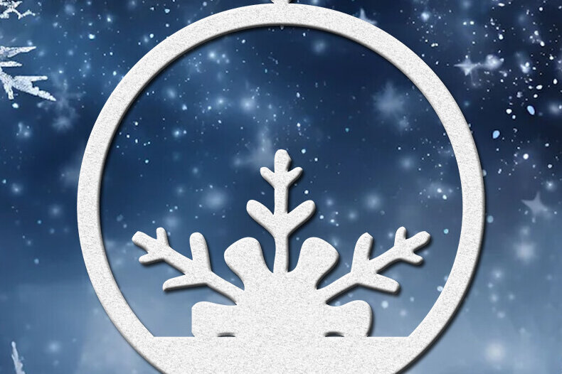 Σετ των 2 Intra απο ξύλο plywood 3mm-4mm πάχος – Στρογγυλά Χριστουγεννιάτικα Στολίδια Δίασταση  20x20 cm INTRAFABR-86061343