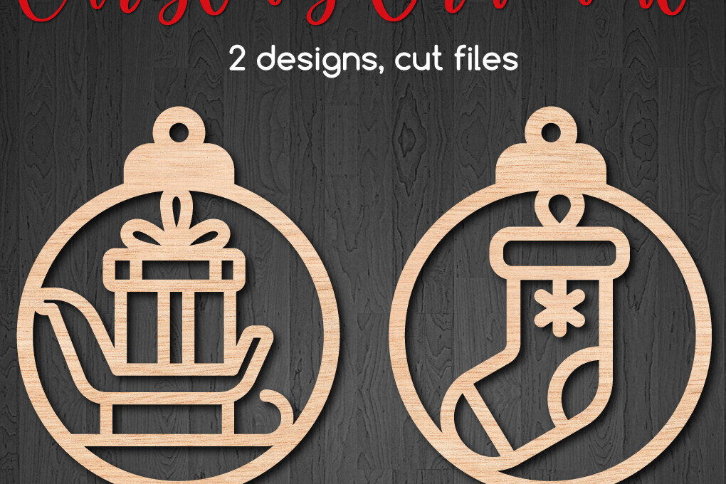 Σετ των 2 Intra απο ξύλο plywood 3mm-4mm πάχος – Στρογγυλά Χριστουγεννιάτικα Στολίδια Δίασταση  20x20 cm INTRAFABR-107848626