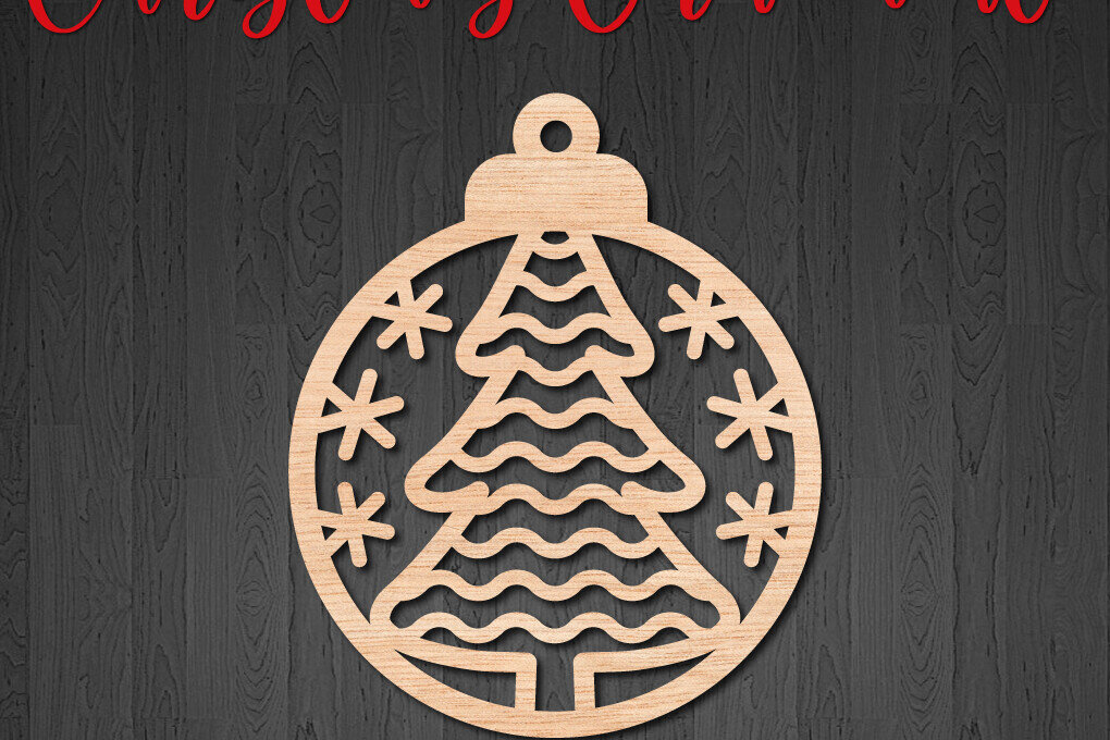 Σετ των 2 Intra απο ξύλο plywood 3mm-4mm πάχος – Στρογγυλό στολίδι Χριστουγεννιάτικου Δέντρου Δίασταση  20x20 cm INTRAFABR-107907964