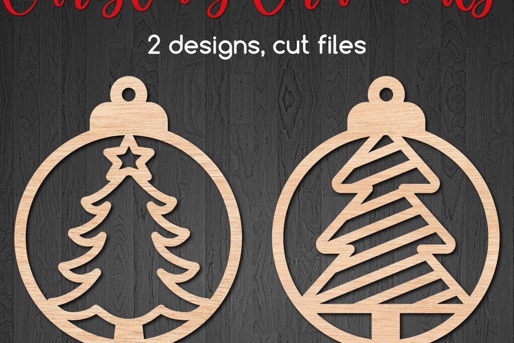 Σετ των 2 Intra απο ξύλο plywood 3mm-4mm πάχος – Στρογγυλά στολίδια Χριστουγεννιάτικου Δέντρου Δίασταση  20x20 cm INTRAFABR-107774162