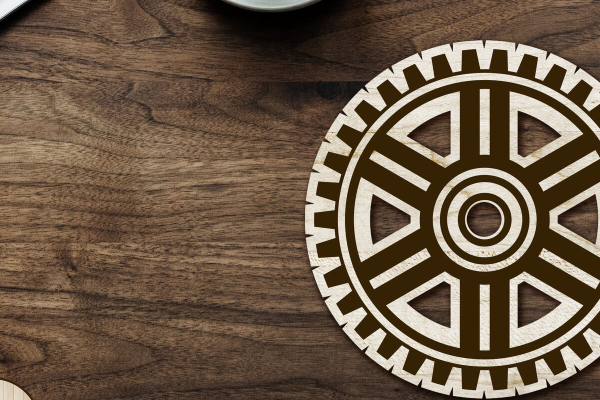 Σετ των 2 Intra απο ξύλο plywood 3mm-4mm πάχος – Στρογγυλό σουβέρ Μονοστρωμένο πρότυπο Δίασταση  20x20 cm INTRAFABR-102277177