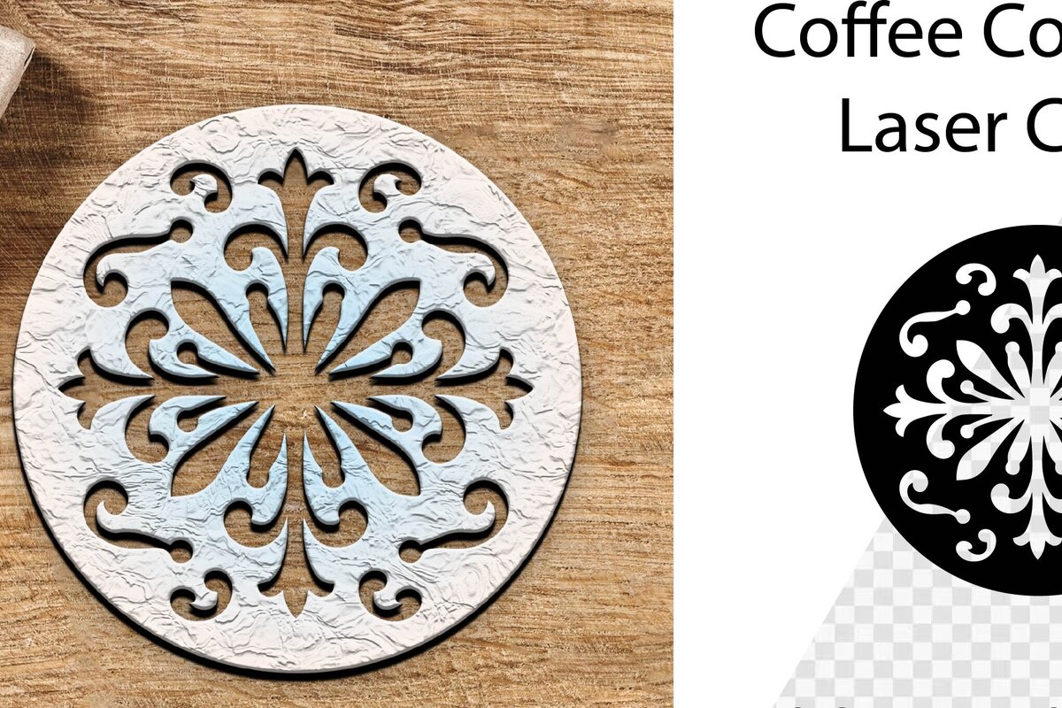 Σετ των 2 Intra απο ξύλο plywood 3mm-4mm πάχος – Στρογγυλό Coaster Coaster Cut Laser Δίασταση  20x20 cm INTRAFABR-115442762