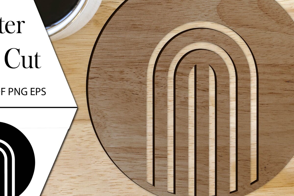 Σετ των 2 Intra απο ξύλο plywood 3mm-4mm πάχος – Στρογγυλό Coaster Coaster Cut Laser Δίασταση  20x20 cm INTRAFABR-115442894