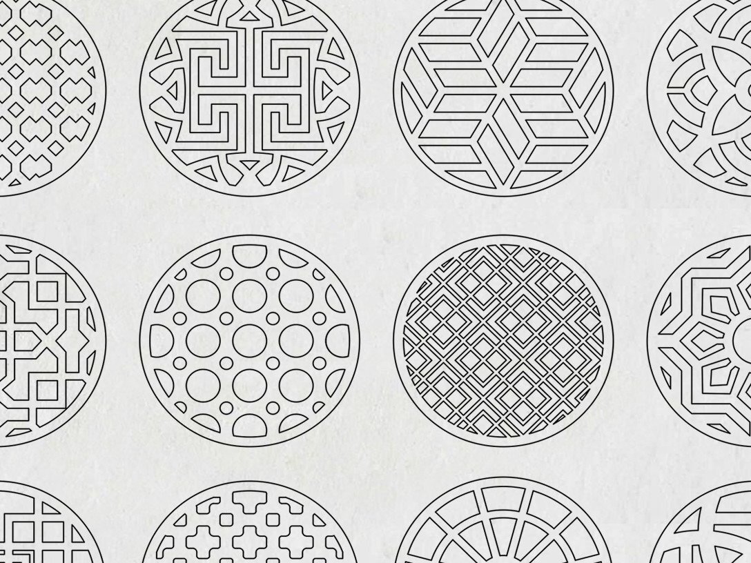 Σετ των 2 Intra απο ξύλο plywood 3mm-4mm πάχος – Σχέδια Laser Bundle Cut Round Coster Δίασταση  20x20 cm INTRAFABR-39075646