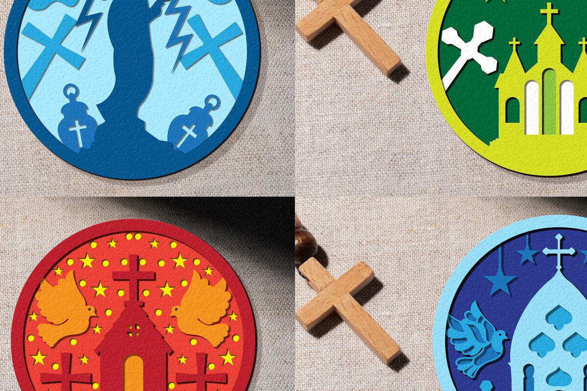 Σετ των 2 Intra απο ξύλο plywood 3mm-4mm πάχος – Δέσμη με στρογγυλή πινακίδα σταυρού Δίασταση  20x20 cm INTRAFABR-103361390