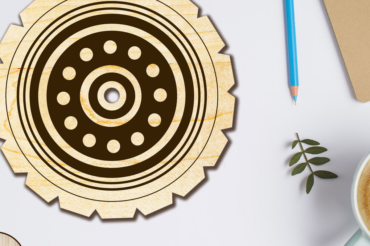 Σετ των 2 Intra απο ξύλο plywood 3mm-4mm πάχος – Στρογγυλή διακοσμητική λίμα κοπής σουβέρ Δίασταση  20x20 cm INTRAFABR-101934408