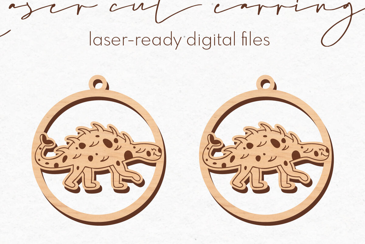 Σετ των 3 Intra απο ξύλο plywood 3mm-4mm πάχος – Στρογγυλά σκουλαρίκια δεινοσαύρων | Δίασταση  5x5 cm INTRAFABR-72827051