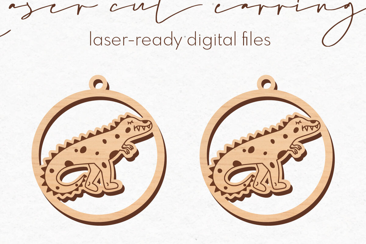 Σετ των 3 Intra απο ξύλο plywood 3mm-4mm πάχος – Στρογγυλά σκουλαρίκια δεινοσαύρων | Δίασταση  5x5 cm INTRAFABR-71987779