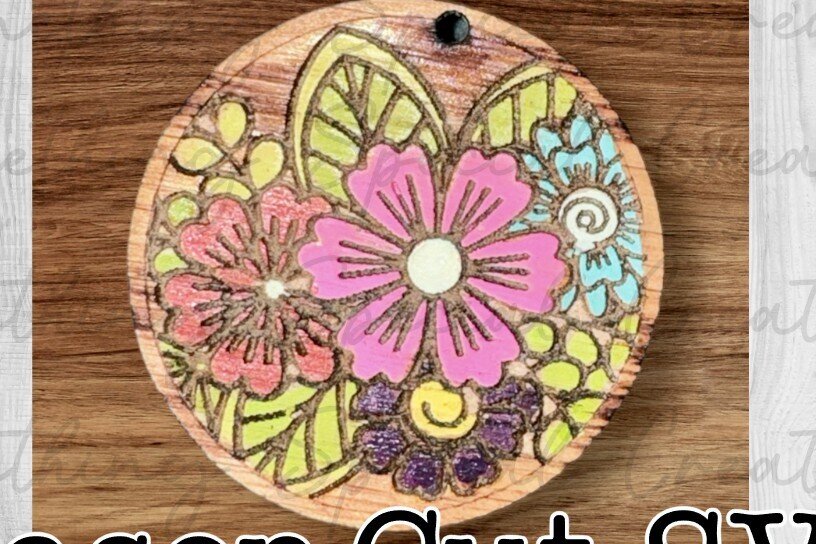 Σετ των 3 Intra απο ξύλο plywood 3mm-4mm πάχος – Στρογγυλά φλοράλ σκουλαρίκια Δίασταση  5x5 cm INTRAFABR-94863756