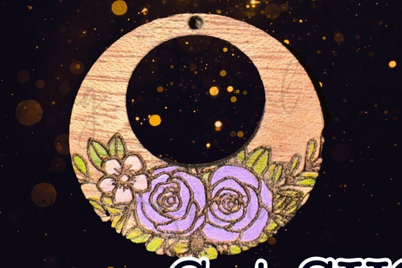 Σετ των 3 Intra απο ξύλο plywood 3mm-4mm πάχος – Στρογγυλά φλοράλ σκουλαρίκια Δίασταση  5x5 cm INTRAFABR-93907402