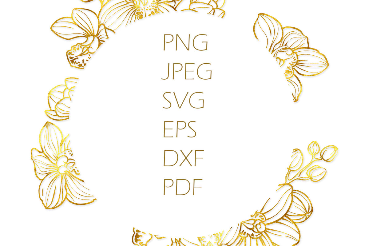 Σετ των 2 Intra απο ξύλο plywood 3mm-4mm πάχος – Στρογγυλό πλαίσιο από λουλούδια ορχιδέας Δίασταση  20x20 cm INTRAFABR-118559464