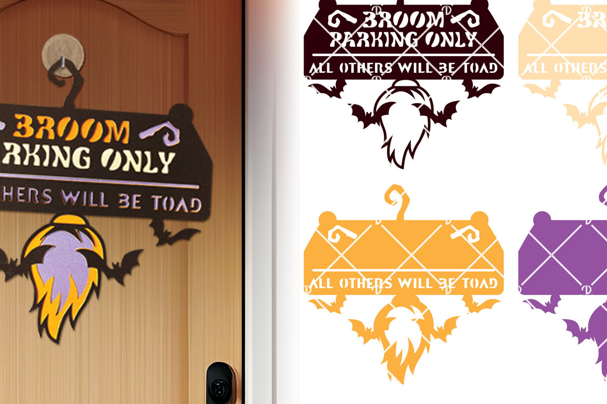 Σετ των 2 Intra απο ξύλο plywood 3mm-4mm πάχος – Στρογγυλή πινακίδα πόρτας αποκριών με τρομακτικό Δίασταση  20x20 cm INTRAFABR-107544927