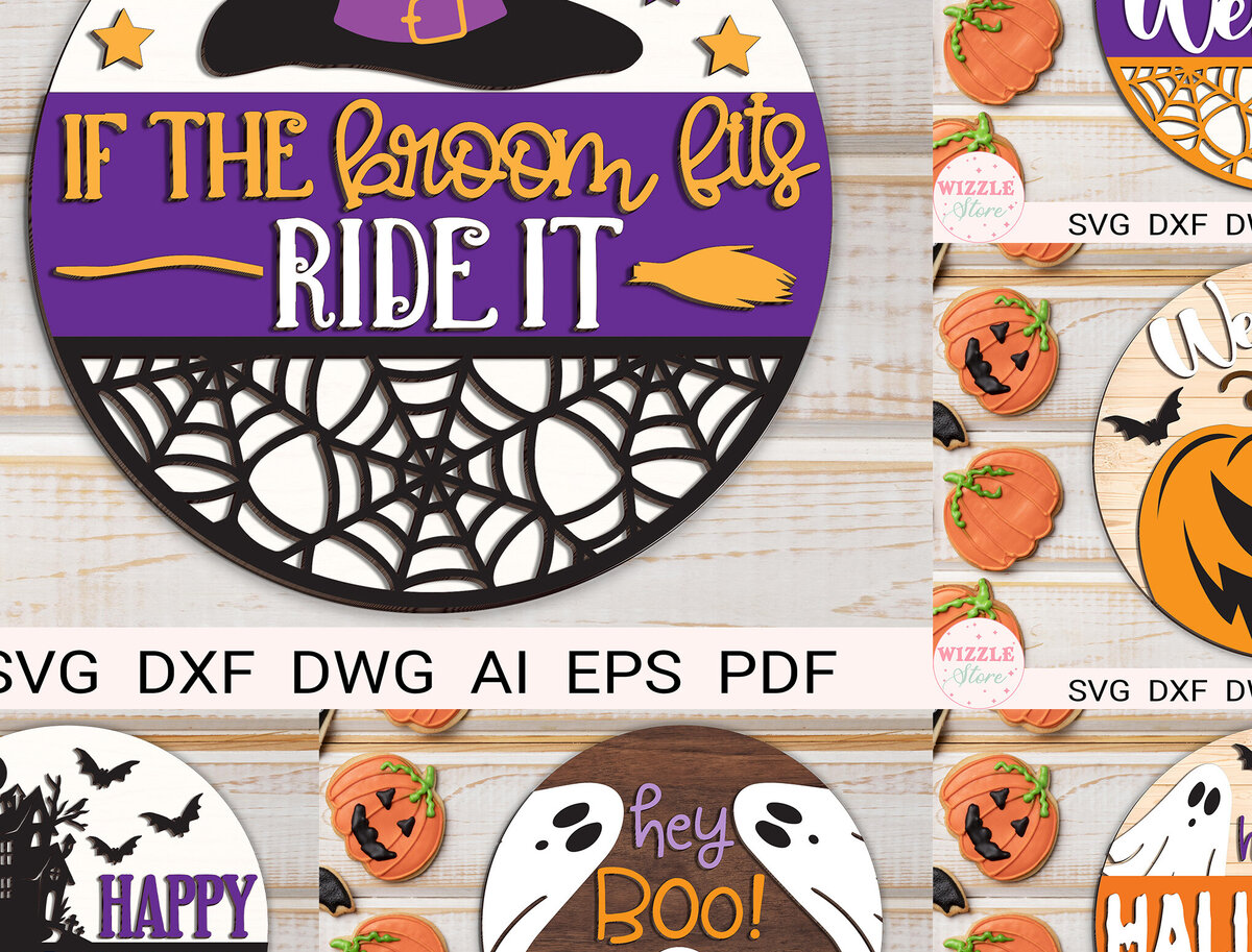 Intra απο ξύλο plywood 3mm-4mm πάχος – Στρογγυλή δέσμη Sign Halloween Δίασταση  40x30 cm INTRAFABR-103250343