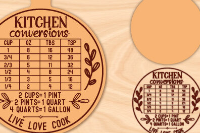 Σετ των 2 Intra απο ξύλο plywood 3mm-4mm πάχος – Στρογγυλό γράφημα μετατροπών κουζίνας Δίασταση  20x20 cm INTRAFABR-27530289