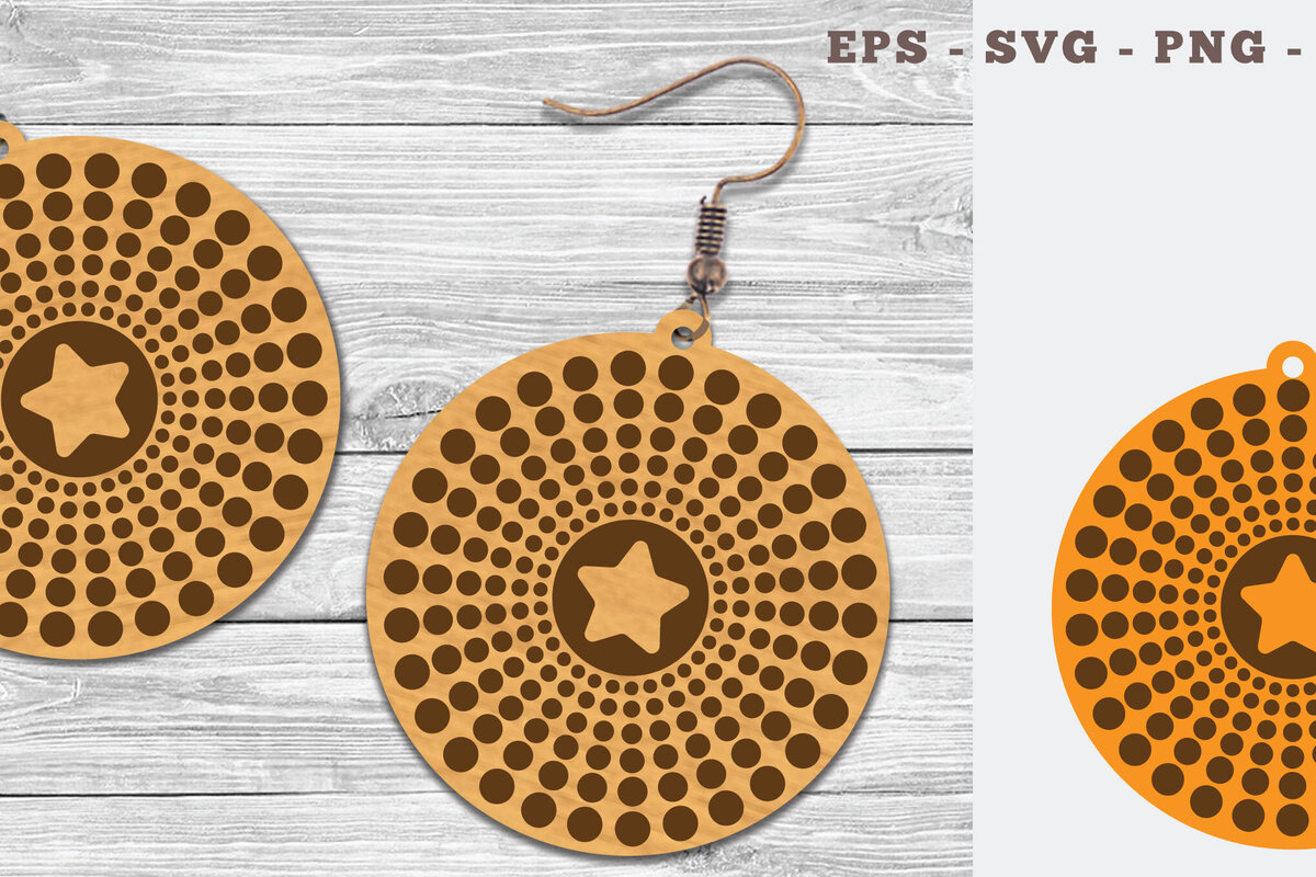 Σετ των 3 Intra απο ξύλο plywood 3mm-4mm πάχος – Στρογγυλά σκουλαρίκια κοπής με λέιζερ 2 Δίασταση  5x5 cm INTRAFABR-106746926