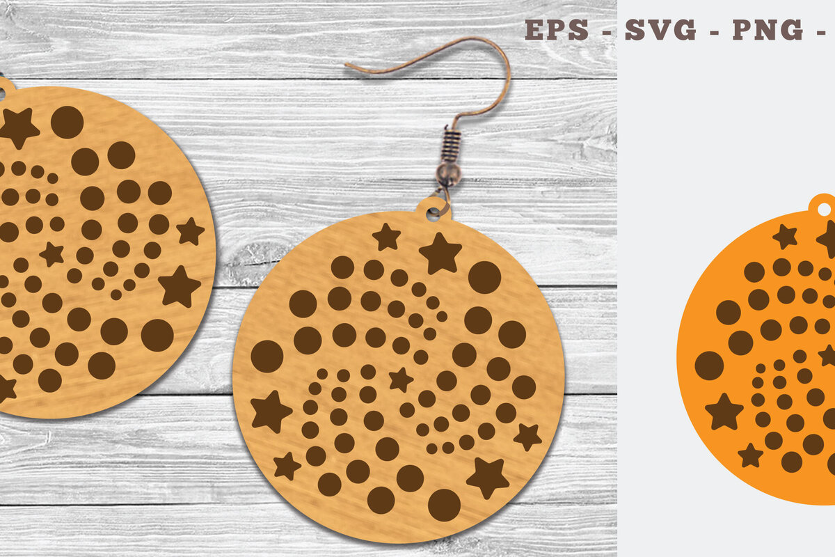 Σετ των 3 Intra απο ξύλο plywood 3mm-4mm πάχος – Στρογγυλά σκουλαρίκια κοπής με λέιζερ 4 Δίασταση  5x5 cm INTRAFABR-106747100