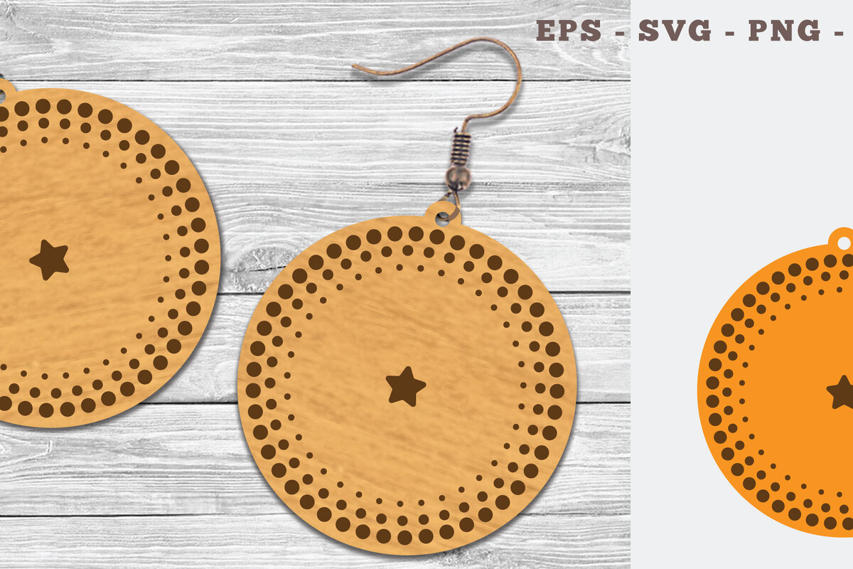 Σετ των 3 Intra απο ξύλο plywood 3mm-4mm πάχος – Στρογγυλά σκουλαρίκια κοπής με λέιζερ 5 Δίασταση  5x5 cm INTRAFABR-106747292