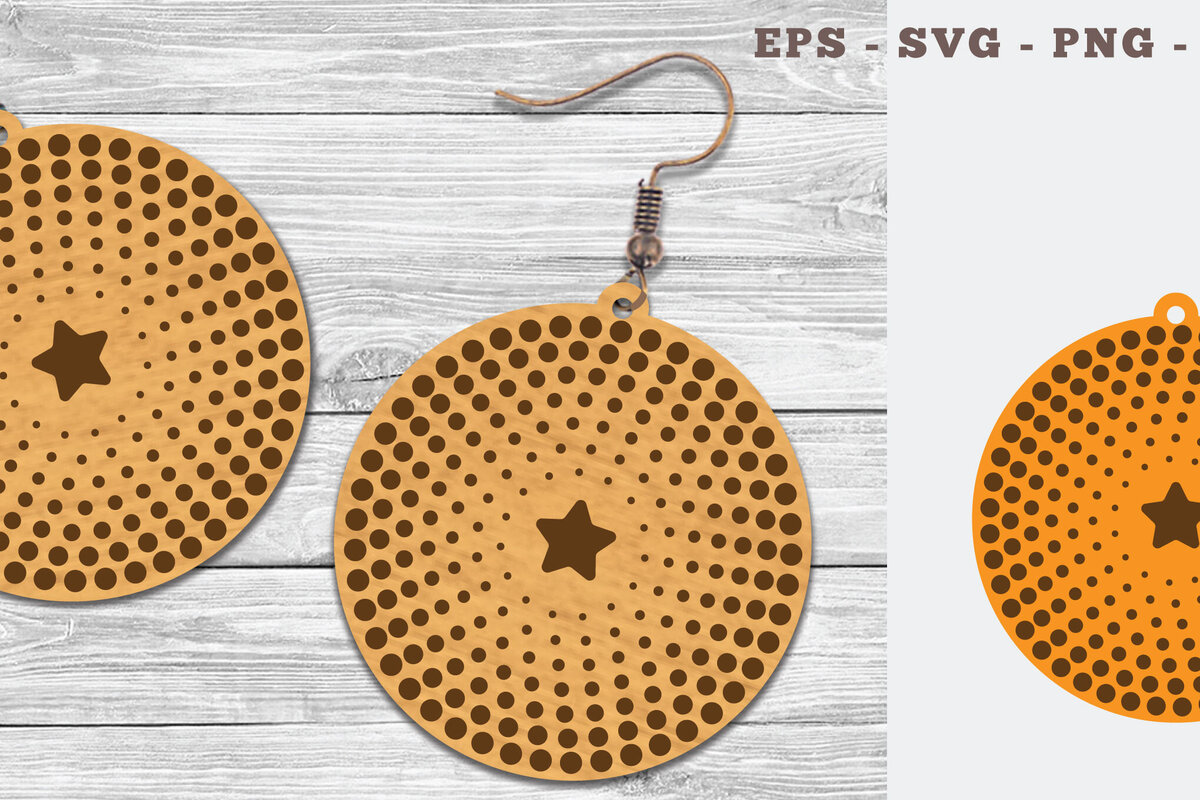 Σετ των 3 Intra απο ξύλο plywood 3mm-4mm πάχος – Στρογγυλά σκουλαρίκια κοπής με λέιζερ 6 Δίασταση  5x5 cm INTRAFABR-106747435