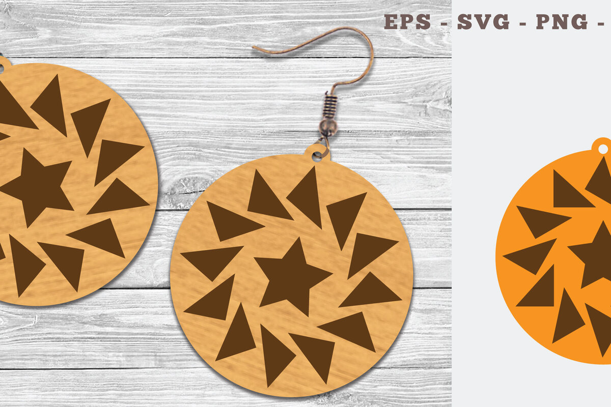 Σετ των 3 Intra απο ξύλο plywood 3mm-4mm πάχος – Στρογγυλά σκουλαρίκια κοπής με λέιζερ 9 Δίασταση  5x5 cm INTRAFABR-106747606