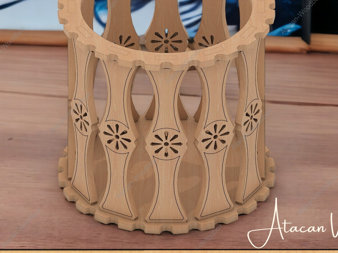 Σετ των 2 Intra απο ξύλο plywood 3mm-4mm πάχος – Στρογγυλό ξύλινο κουτί κοπής με λέιζερ για χειροτεχνία Δίασταση  20x20 cm INTRAFABR-91935042