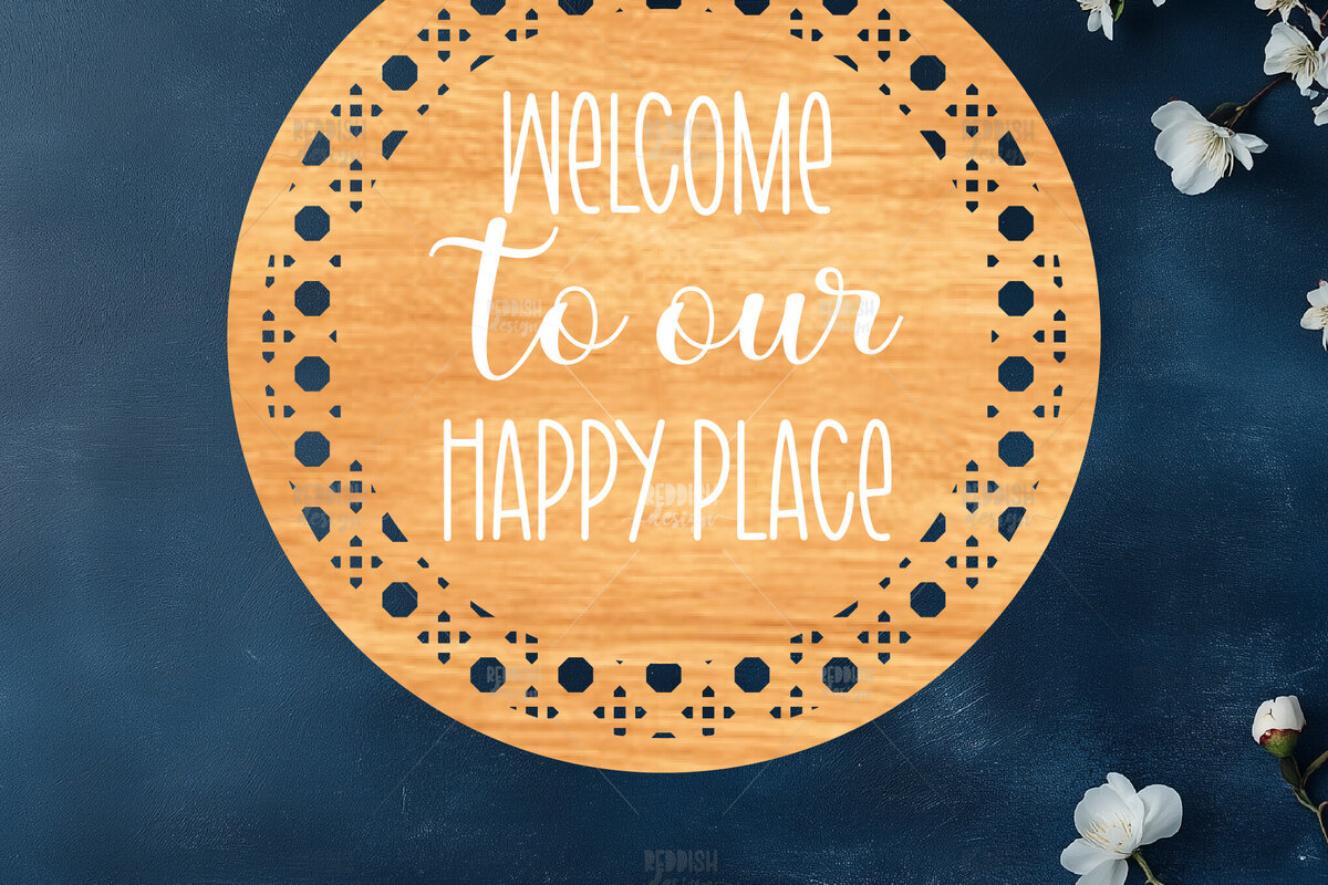 Σετ των 2 Intra απο ξύλο plywood 3mm-4mm πάχος – Στρογγυλή πινακίδα καλωσορίσματος Rattan Cut Laser Δίασταση  20x20 cm INTRAFABR-123487228