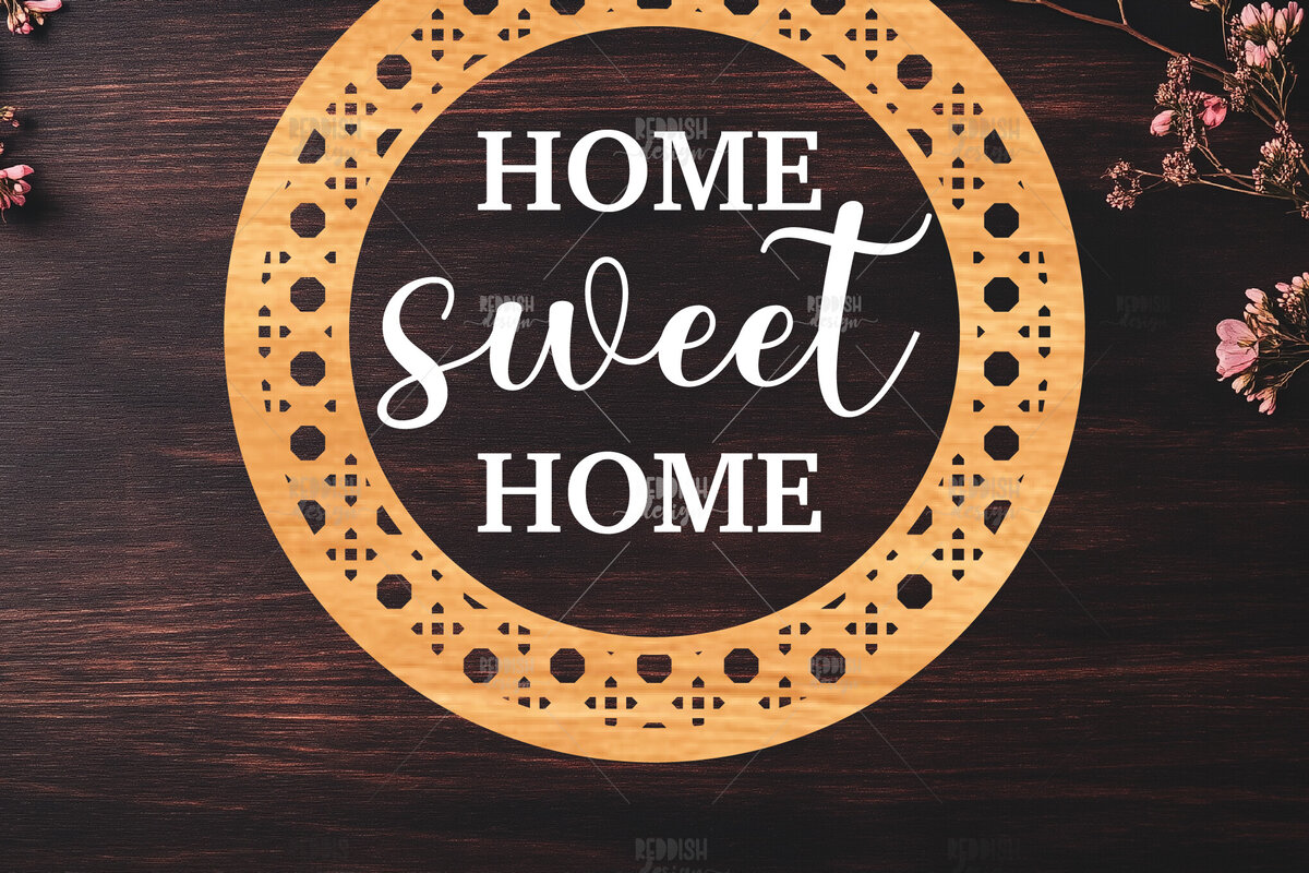 Σετ των 2 Intra απο ξύλο plywood 3mm-4mm πάχος – Στρογγυλή πινακίδα καλωσορίσματος Rattan Cut Laser Δίασταση  20x20 cm INTRAFABR-123487231