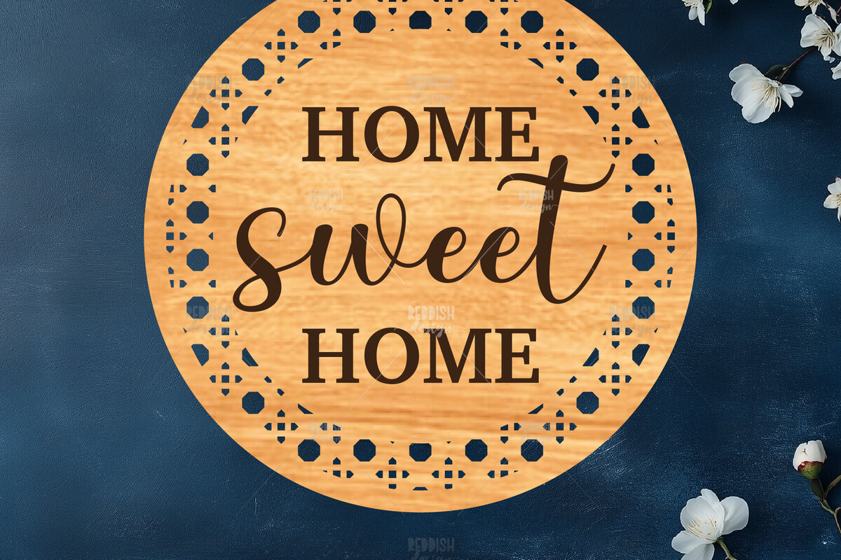 Σετ των 2 Intra απο ξύλο plywood 3mm-4mm πάχος – Στρογγυλή πινακίδα καλωσορίσματος Rattan Cut Laser Δίασταση  20x20 cm INTRAFABR-123487116