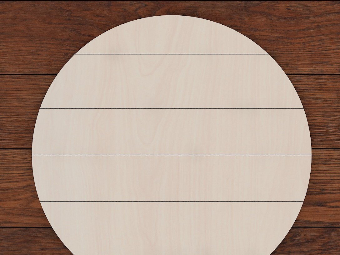 Σετ των 2 Intra απο ξύλο plywood 3mm-4mm πάχος – Round Shiplap Score Glowforge Files Δίασταση  20x20 cm INTRAFABR-42344639