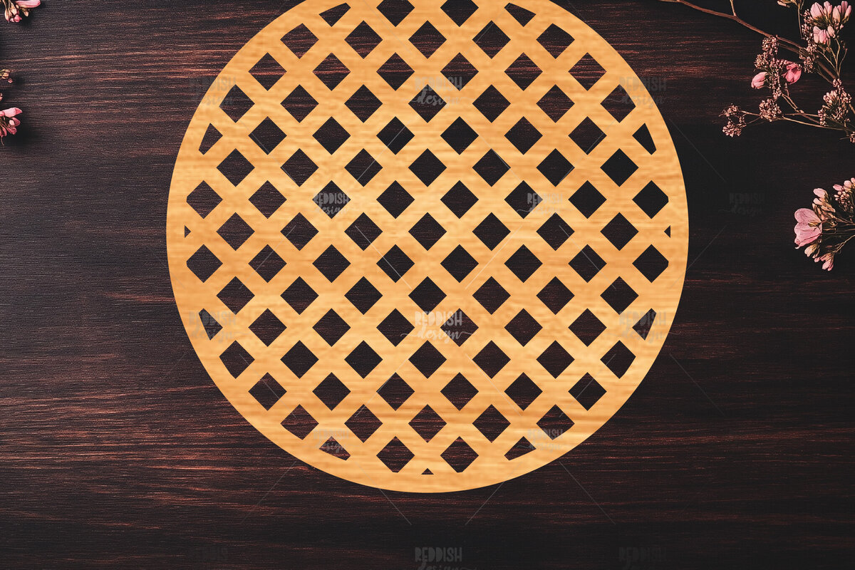 Σετ των 2 Intra απο ξύλο plywood 3mm-4mm πάχος – Στρογγυλή πινακίδα Δίασταση  20x20 cm INTRAFABR-121885620