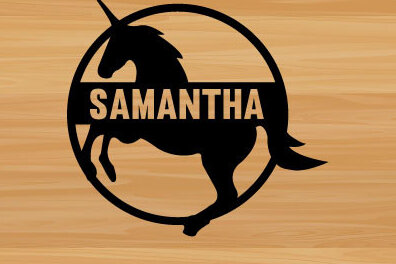 Σετ των 2 Intra απο ξύλο plywood 3mm-4mm πάχος – Στρογγυλό αρχείο κοπής λέιζερ Samantha Unicorn Δίασταση  20x20 cm INTRAFABR-67865766